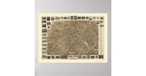 Morristown Nj Panoramic Map 1899 Poster Zazzle