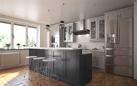 Easy to use website, fast delivery and a great product! Society Shaker Steel Gray Kitchen Cabinets - Willow Lane ...