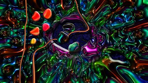 Coole Trippy Tapetenpsychedelische Kunstfraktale Kunstbuntheit