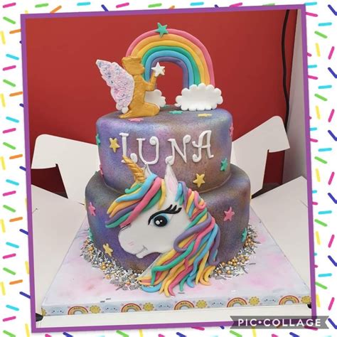 Unicorn And Fairy Rainbow Birthday Cake Rainbow Birthday Cake Cake