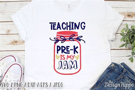 Teaching Pre K Is My Jam Svg Teacher Svg Dxf Png Cut Files