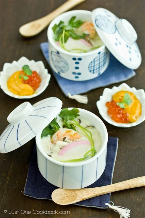 It is a type of egg custard steamed in a cup, but it is not sweet. Chawanmushi with Shrimp えび茶碗蒸し • Just One Cookbook