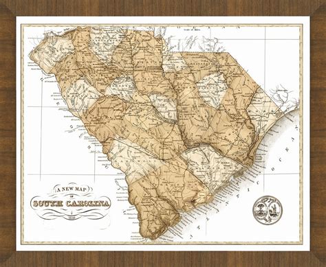 Old Map Of South Carolina A Great Framed Map That S Ready To Hang