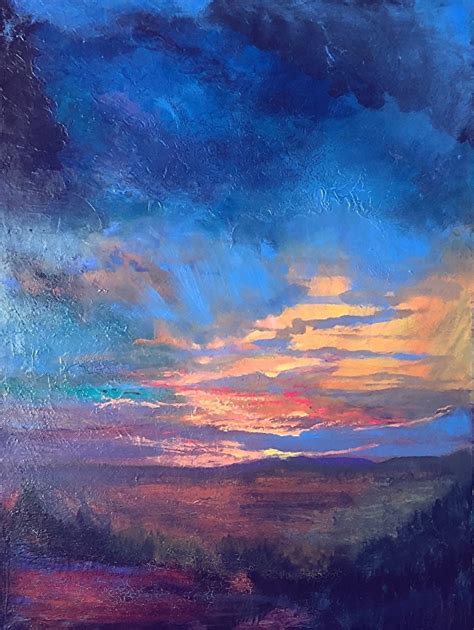 Susan Fowler Fine Art Colorful Contemporary Landscape Painting Sunset