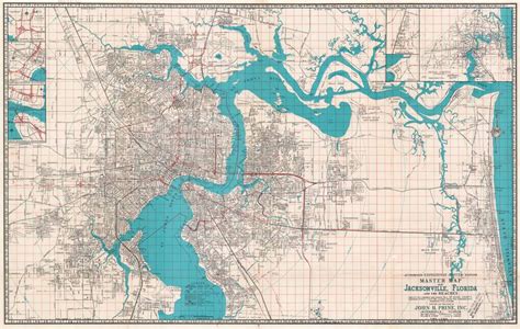John B Prine Street Map Of Jacksonville Showing All Of Duval County
