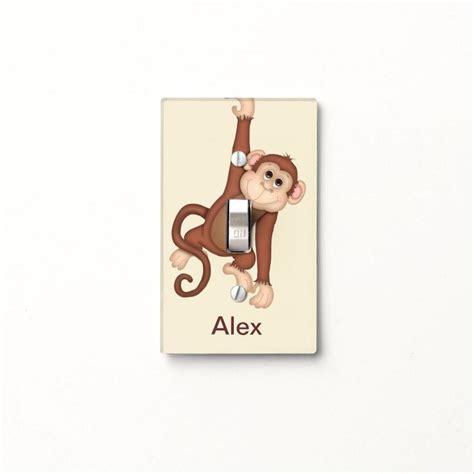 Kids Monogram Monkey Light Switch Covers Zazzle Kids Light Switch