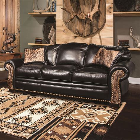 Black Creek Leather Sofa Western Furniture Brown Living Room Decor