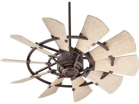 An outdoor ceiling fan functions differently depending on which direction the blades are. Quorum International Windmill Oiled Bronze 44'' Wide ...