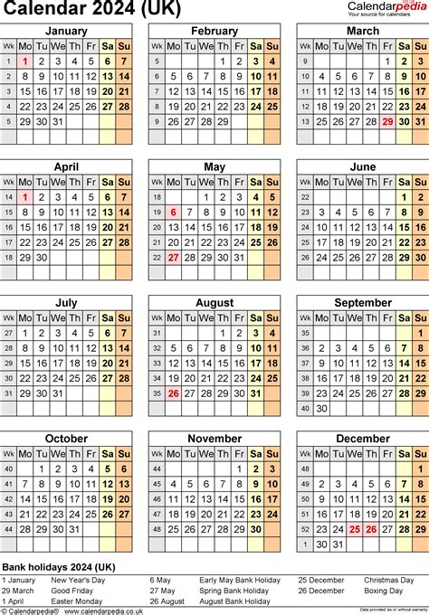 Calendar 2024 All Months In One Page Calendar 2024 All Holidays