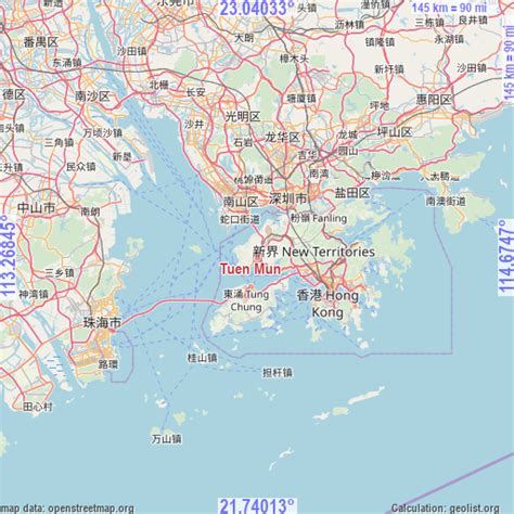 Tuen Mun Hong Kong Geodata