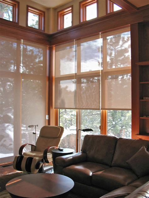 Interior Residential Solar Window Shades Light Blocking Curtains