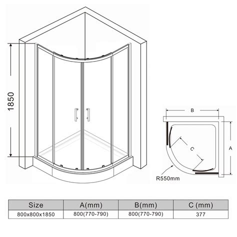 Elegant 800 X 800 Mm Quadrant Shower Cubicle Enclosure Sliding Door 6mm Easy Clean Glass Buy