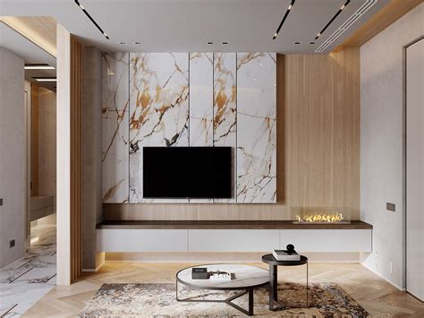 If you need something with cupboards or drawers for a bit of extra storage a tv unit is more suited for the home for your dvd collection. Interior Design Using Marble And Wood Combinations ...