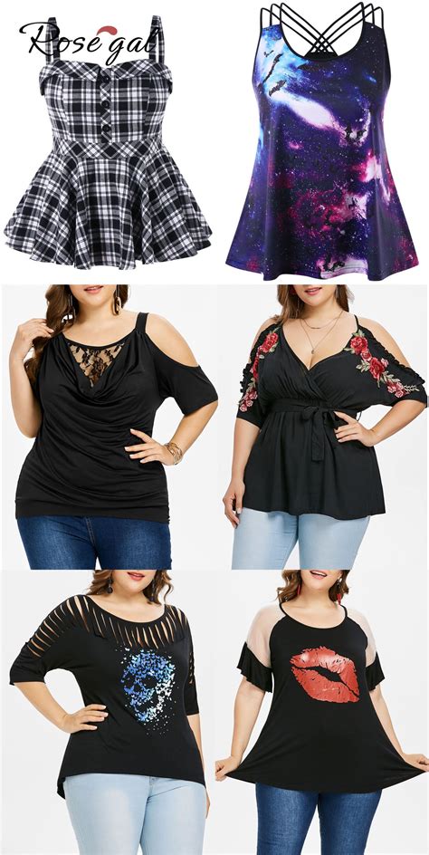 Free Shipment Worldwide Up To 70 Off Stylish Rosegal Plus Size Tops
