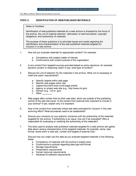 Focus Group Discussion Guide Page 7 Unt Digital Library