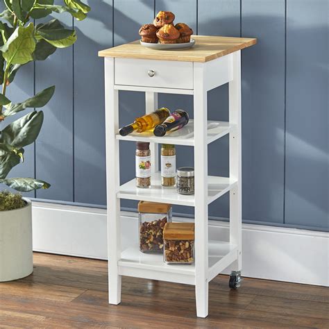 Mainstays Kitchen Island Cart With Drop Leaf Top White Finish