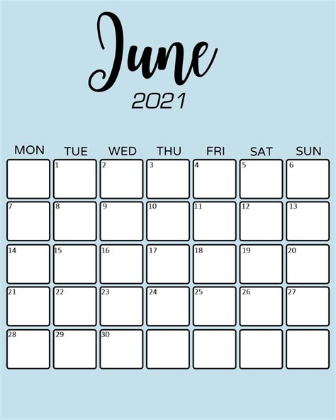 June Calendar Printable Free Resume Templates