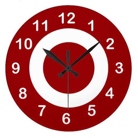 Deep Red And White Target Circles Wall Clocks Zazzle