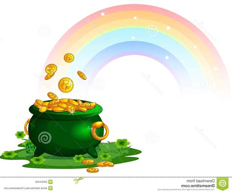 Unique Rainbow With Pot Of Gold Vector File Free Free Vector Art Images Graphics And Clipart
