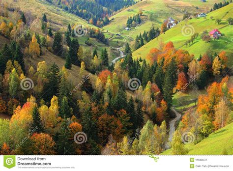 Beautiful Mountain Scenery And Autumn Foliage Stock