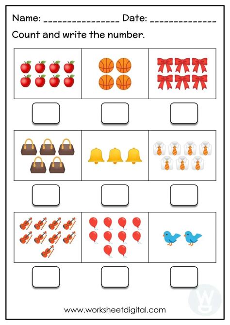 Count And Write The Number 1 10 Worksheet Digital