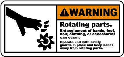 Rotating Parts Hazard Labels Low Prices Ships Fast
