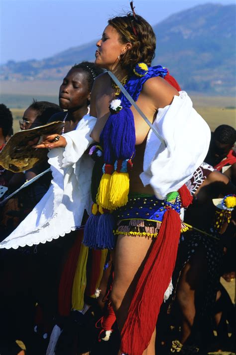zulu girls attend umhlanga the annual reed dance festival of swaziland national dress girl