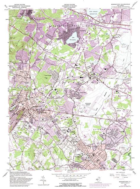 Morristown Topographic Map Nj Usgs Topo Quad 40074g4