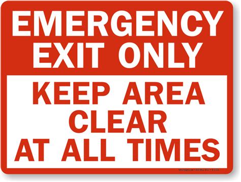 Emergency Exit Only Keep Clear Signs Fire And Emergency