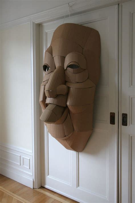 Big Mask Cardboard Art Cardboard Sculpture Cardboard Mask