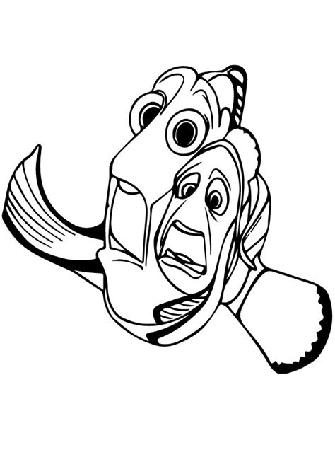 Dory And Marlin Are Scared Coloring Page Free Printable Coloring