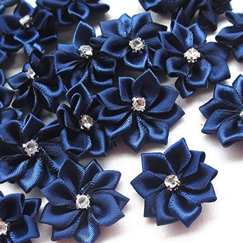 navy 40pcs ribbon flowers bows rhinestone wedding ornament appliques learn more by visiting