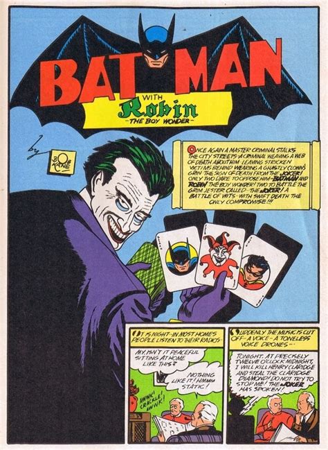The Jokers First Appearance In Batman 1 1940 Comic Del Joker