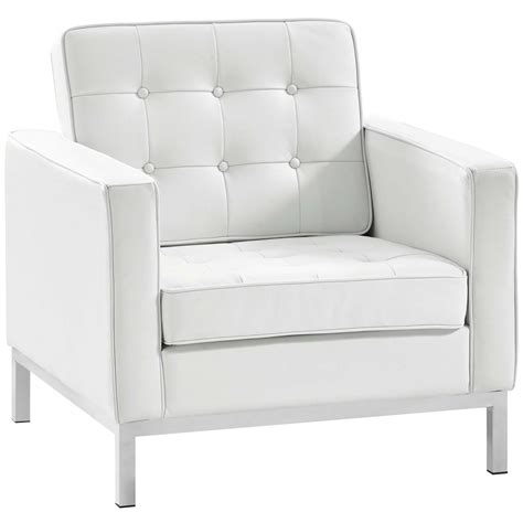 Loft Leather Armchair Cream White