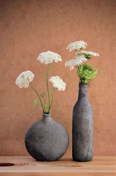 Hand-Formed Cement (Over Glass) Vases | Easy diy decor, Cement vase