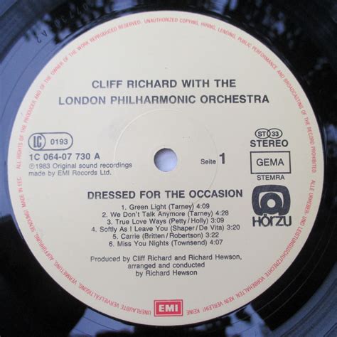 Disc Vinil Lp Cliff Richard With The London Philharmonic Orchestra Dressed For The Occasion