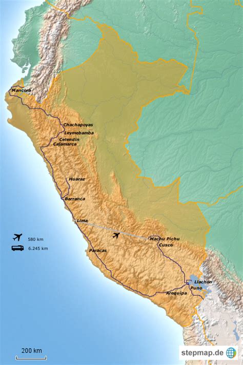 Stepmap Etappe 3 Peru Landkarte Für Deutschland