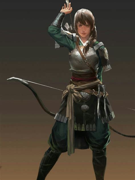 female archer character concept art