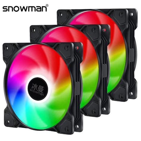 Snowman Pwm 4 Pin Rgb 120mm Pc Case Fan Quiet 12cm Cooling Fan Silent