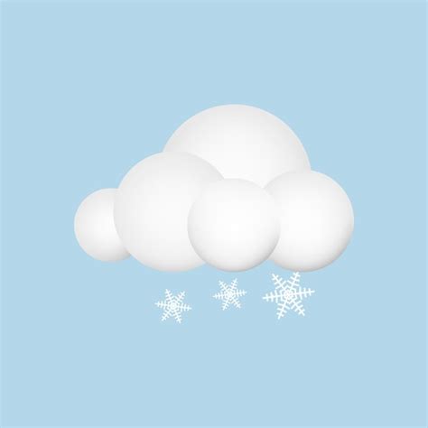 Premium Vector 3d Weather Icon Poster With White Soft Cloud