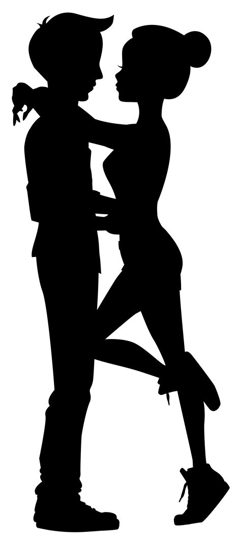 Silhouette Drawing Clip Art Cute Couple Silhouettes Clip Art Image