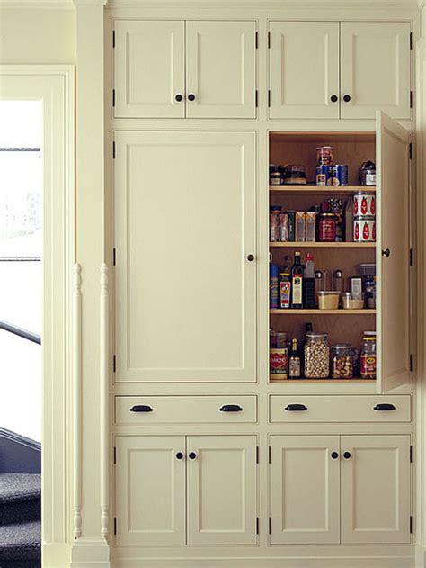 I took everything out of this cabinet (and the one next to it, too) and put it on the counter. Shallow Pantry Cabinets | Houzz