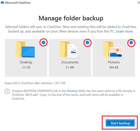 Backup Sync Local Folders To Onedrive In Windows Bumc Information Technology Boston University