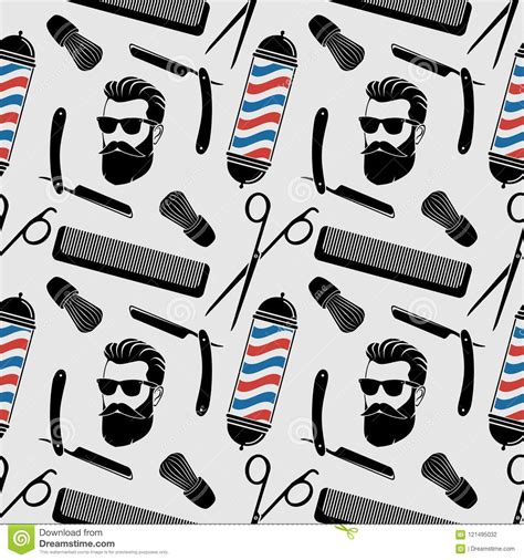 Barbershop Background Seamless Pattern With Hairdressing Scissors