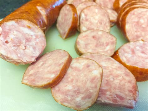 For a serving size of (g). Reduced Calorie Kielbasa Sausage Stock Photo - Download ...
