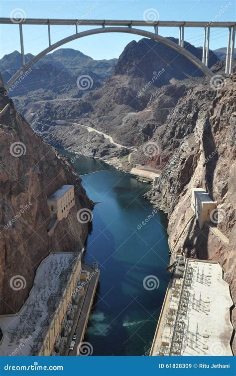 The Hoover Bridge At The Hoover Dam Nevada Stock Image Image Of High