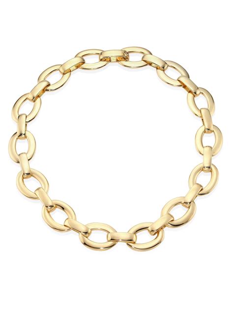 Roberto Coin Womens 18k Yellow Gold Chain Link Necklace Gold In