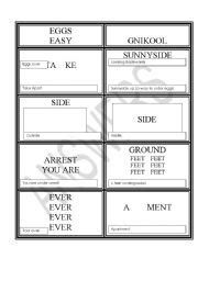 This quiz is easy to play, you just guess and answer the picture to win coins, then you will complete the puzzle. DINGBAT ANSWERS - ESL worksheet by Vickiii