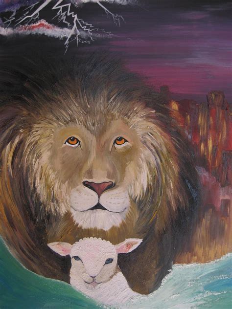 The Lion And The Lamb Painting By Rachael Pragnell Fine Art America