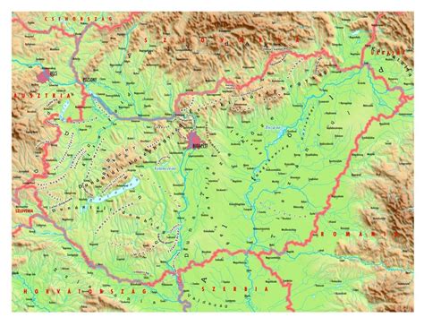 Magyarország térképe városokkal falvakkal / térképek magyarország megyéiről, régióiról. Magyarország domborzati térképe | Map, Science for kids ...